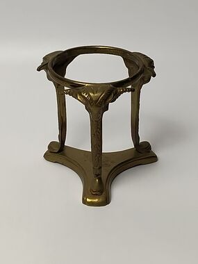 Brass Vtg Finish Decorative Stand Display Rams Head - Gold Accent Home Accent